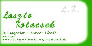 laszlo kolacsek business card