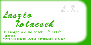 laszlo kolacsek business card